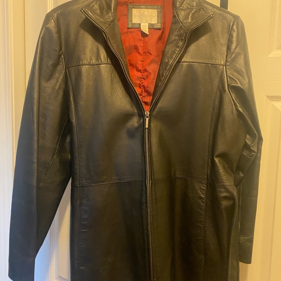 Worthington Black Leather Jacket with Belt - Picture 2 of 6